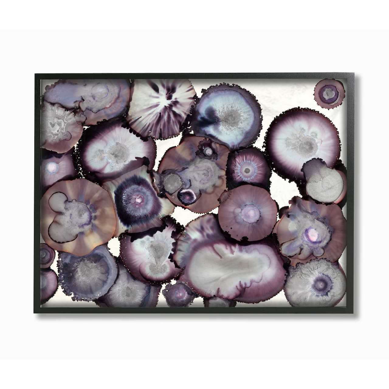 Stupell Industries Gray &#x26; Purple Abstract Geode Framed Wall Art